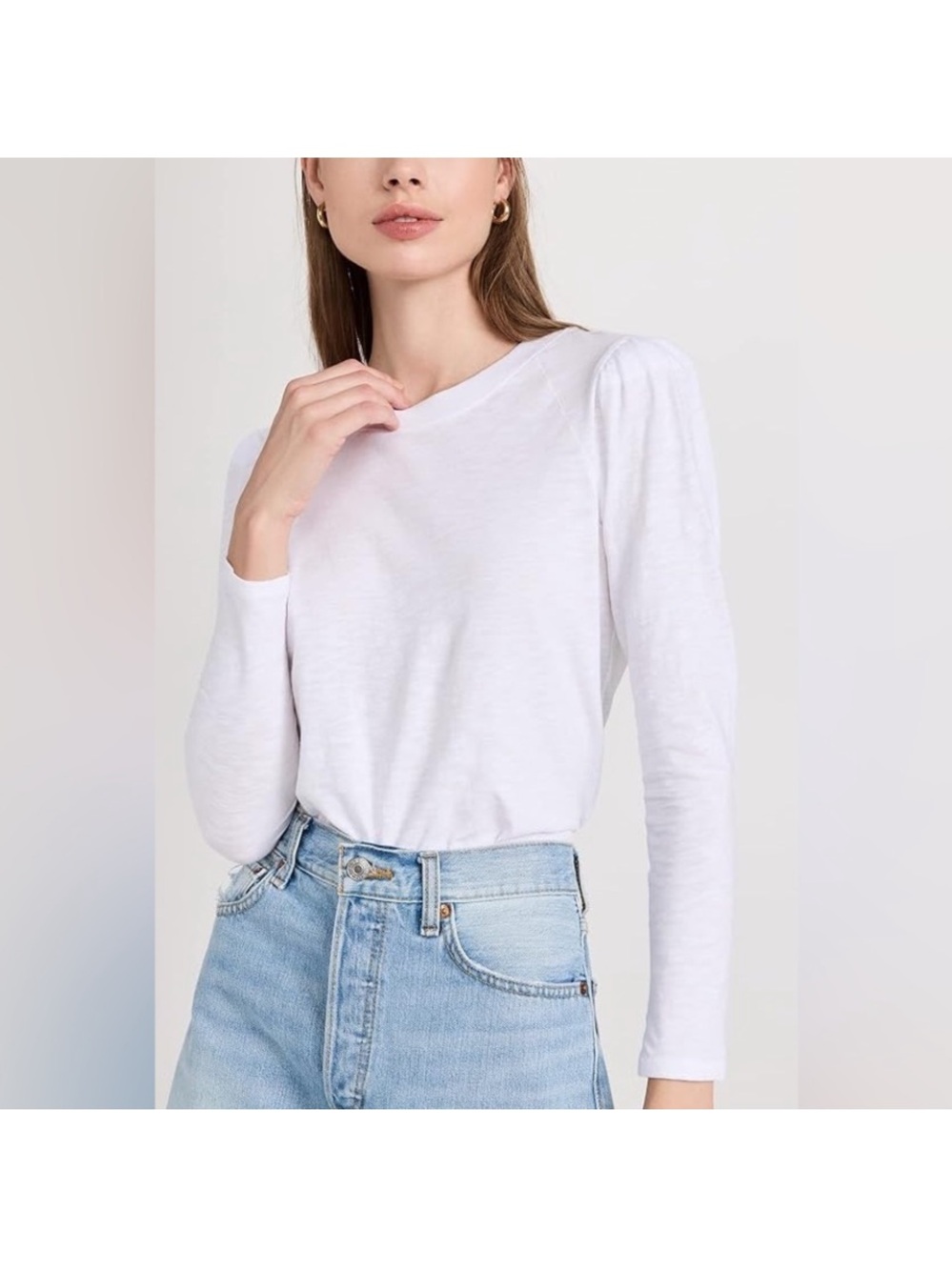 Veronica Beard Jeans Mason Baseball Tee white size small
